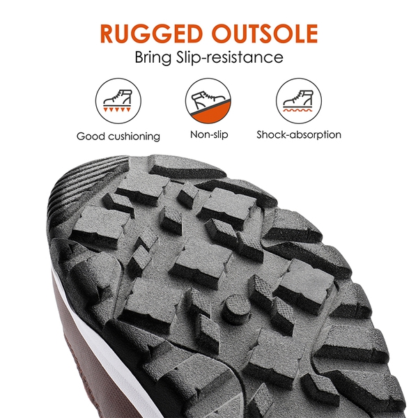 Rubber Faux Fur Lined Waterproof Snow Boots - BROWN - 4